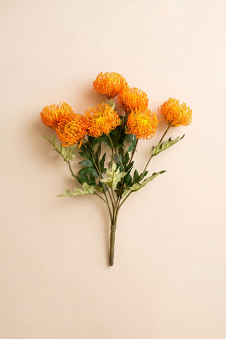 Faux Orange Pincushion Protea Bundle