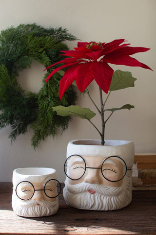 Vintage Santa Concrete Vessel