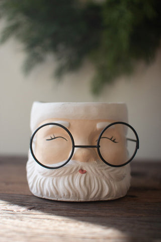 Vintage Santa Concrete Vessel
