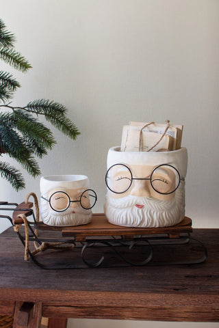 Vintage Santa Concrete Vessel