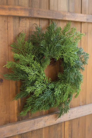 Small Faux Cedar Evergreen Wreath
