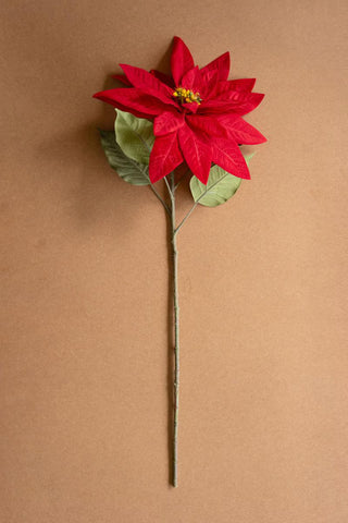 Faux Poinsettia Stem