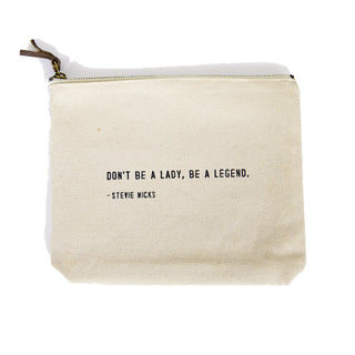 Natural Canvas Zip Bag - Be A Legend (Stevie Nicks)