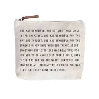 Canvas Zip Bag - She Was Beautiful