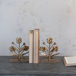 Flora Cast Iron Bookend Set - Restock List Open
