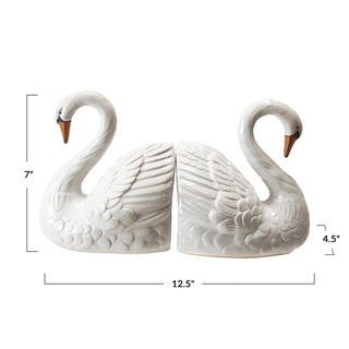 Swan Bookend Set
