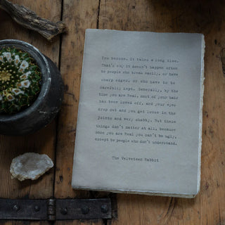 Large Deckle Edge Notebook - Velveteen Rabbit