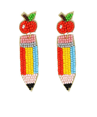 Pencil Beaded Earrings