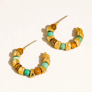 Boho Beaded Hoop Earrings