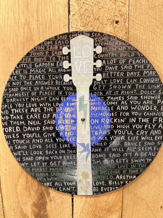 Legends Guitar One-Of-A-Kind Repurposed Vinyl Art