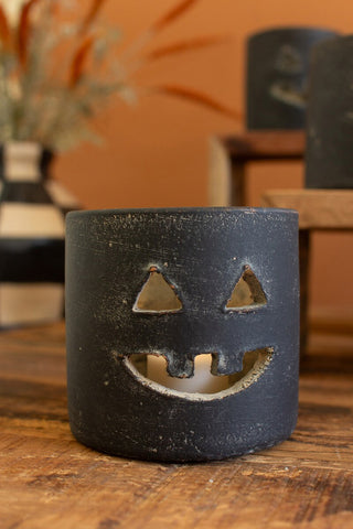 Rustic Black Jack-O-Lantern Luminary