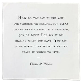 FINAL SALE Sweet Quote Dinner Napkins / Tea Towel