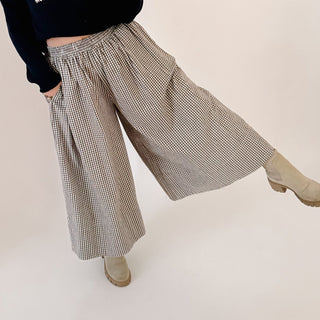 Gingham Wide-Leg Pants
