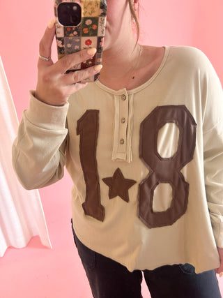 Retro Athletic Patch Top