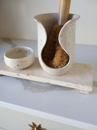 The Footed Travertine Board