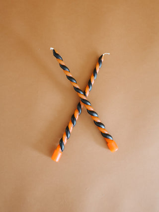 IMPERFECT FINAL SALE Orange and Black Twisted Taper - Single