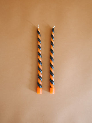 IMPERFECT FINAL SALE Orange and Black Twisted Taper - Single
