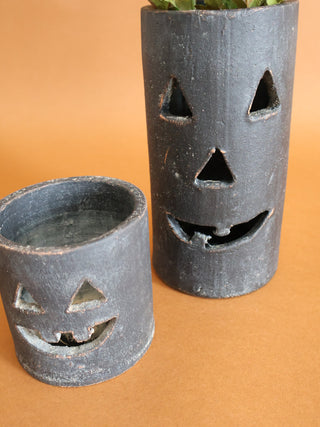 Rustic Black Jack-O-Lantern Luminary