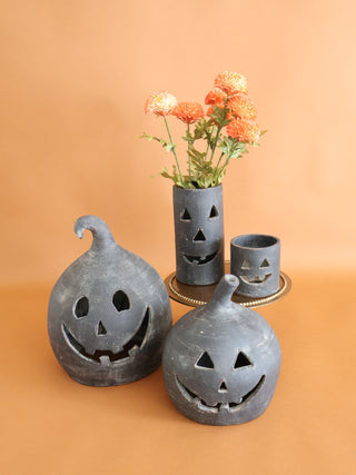 Rustic Black Jack-O-Lantern Luminary
