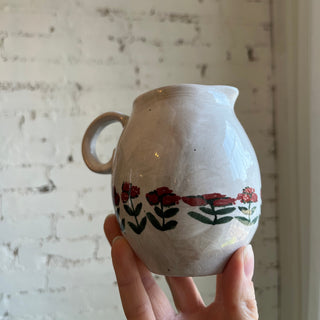 IMPERFECT FINAL SALE Folk Hand Painted Dog Mini Pitcher