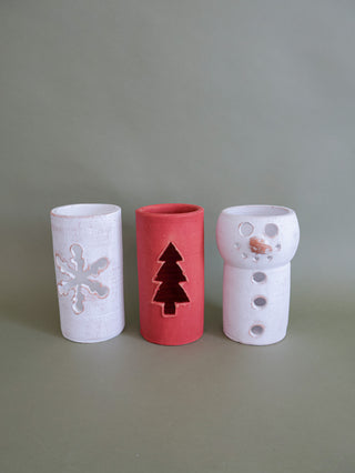 Red Tree Cut Out Luminary