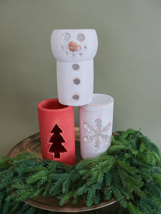 Red Tree Cut Out Luminary