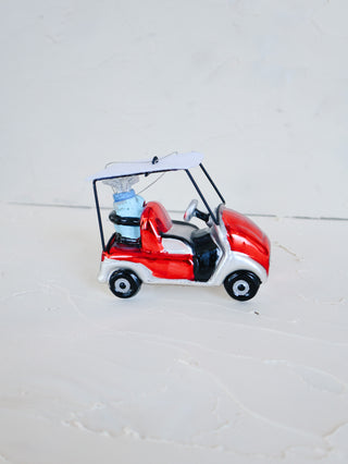 Glass Golf Cart Ornament