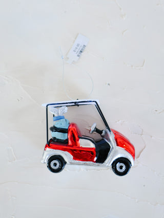 Glass Golf Cart Ornament