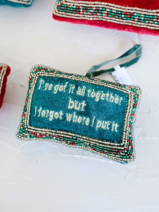 Beaded Pillow Sassy Ornament
