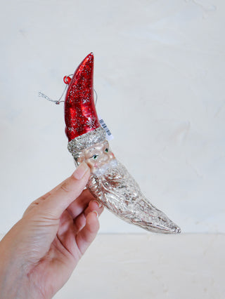 Hand Painted Santa Moon Ornament