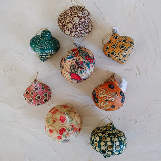 Paper Mache Block Printed Ornament