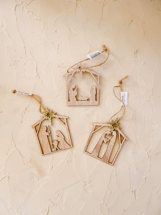 Wooden Nativity Ornament