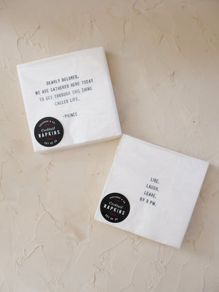 Cocktail Napkins -Dearly Beloved Quote
