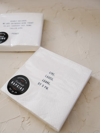 Cocktail Napkins - Live. Laugh. Leave by 9pm