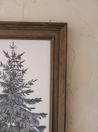 Vintage Pine Tree Framed Wall Art