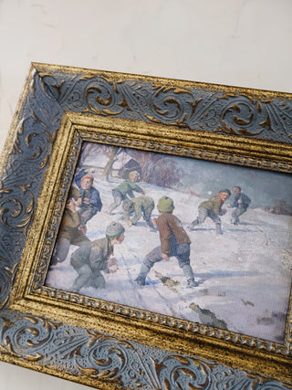 Snowball Fight Framed Wall Art