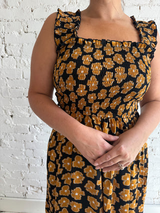 Marigold Smocked Midi Dress (two colors)