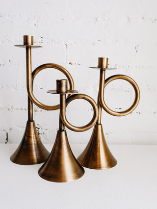 Trumpet Taper Candle Holder - Set of 3 *online exclusive*