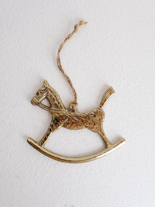 Golden Rocking Horse Ornament