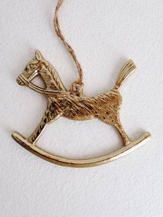 Golden Rocking Horse Ornament