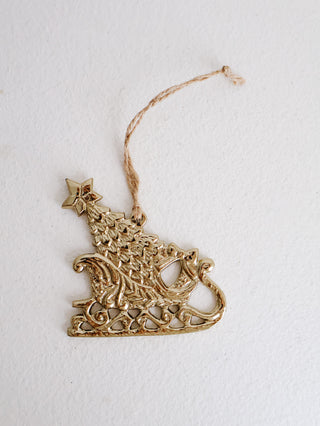 Golden Sleigh Ornament