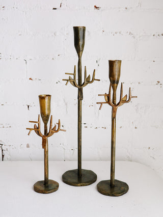 Brass Deer Taper Holder - Set of 3 *online exclusive*