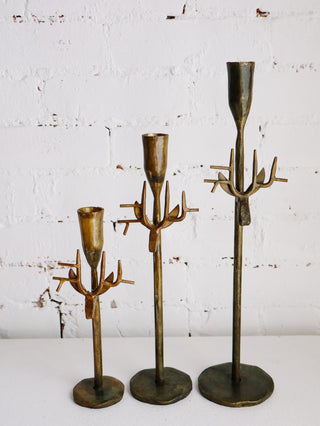Brass Deer Taper Holder - Set of 3 *online exclusive*