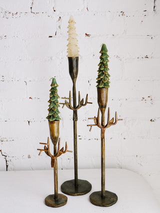 Brass Deer Taper Holder - Set of 3 *online exclusive*