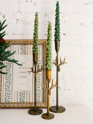 Brass Deer Taper Holder - Set of 3 *online exclusive*