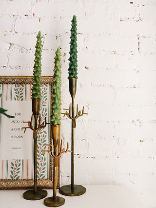Brass Deer Taper Holder - Set of 3 *online exclusive*