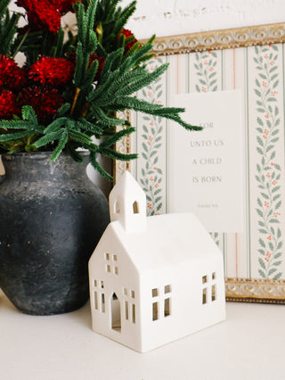 Modern White LED Ceramic Church *online exclusive*