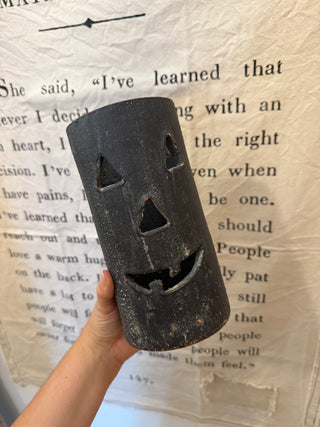 Rustic Black Jack-O-Lantern Luminary