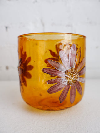 Warm Floral Candle Holder - Small