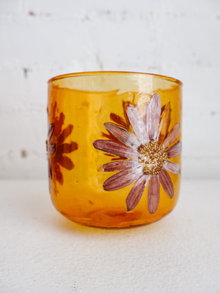 Warm Floral Candle Holder - Small